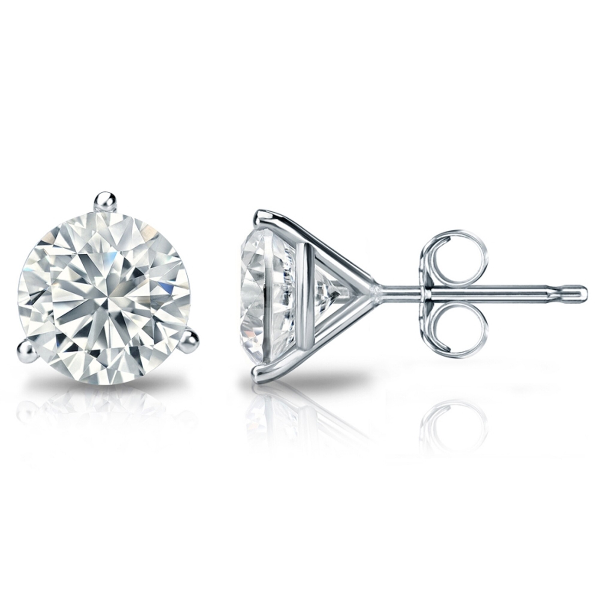 Martini Lab Diamond Stud Earrings Round Cut 14k White Gold 5.00 Carat 3 Martini Lab Diamond Stud Earrings Round Cut 14k White Gold 5.00 Carat - Image 3