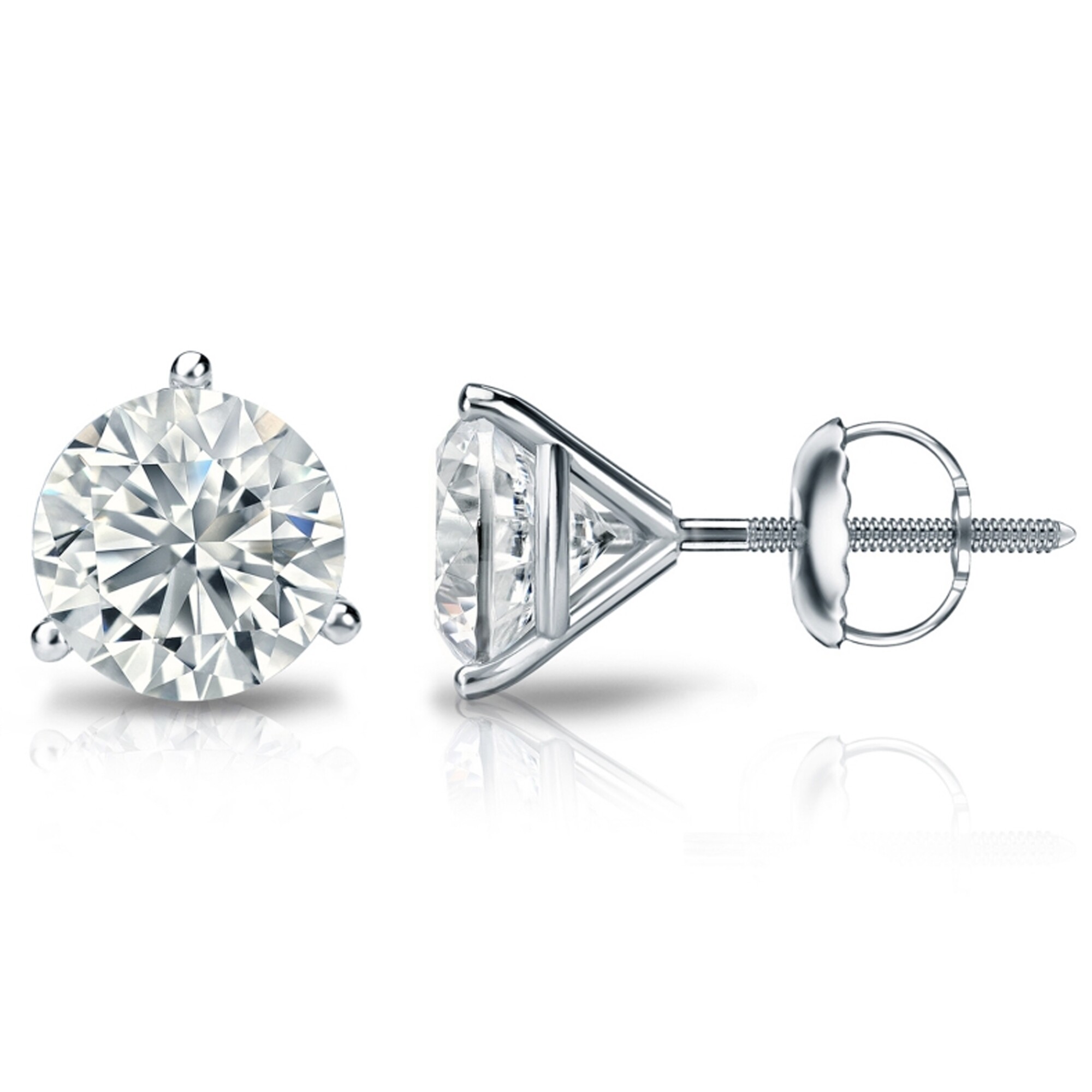 Martini Lab Diamond Stud Earrings Round Cut 14k White Gold 5.00 Carat 4 Martini Lab Diamond Stud Earrings Round Cut 14k White Gold 5.00 Carat - Image 4